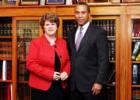 Judge Sydney Hanlon was sworn in as an Associate Justice of the Massachusetts Appeals Court by Governor Deval Patrick in a ceremony held on Wed., April 29, at Dorchester District Court. Judge Hanlon, a Dorchester resident, had served as presiding judge at