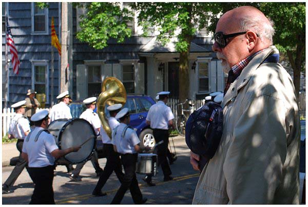 Memorial Day Parade 2009: Jerry Hurley of Lower Mills watched the Memorial Day Parade pass Dorchester Park on Monday, May 25, 2009. Photo by Chris Lovett