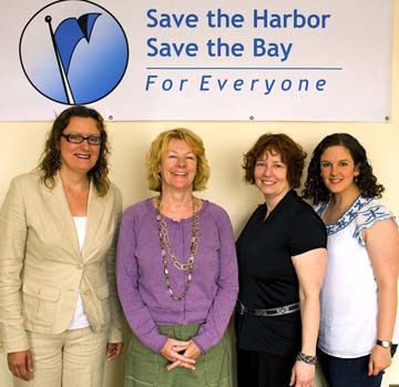 Beach Fest Boosters: (l-r) Samantha Overton, DCR, Deputy Director of Urban Parks, Patty Foley, President SHSB, Maureen McQuillen and Deirdre Habershaw, both of the Dorchester Beach Festival.