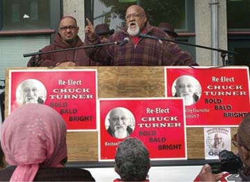 Chuck Turner Rally, Oct. 30, 2010. Photo by Don West