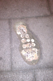 Mayor White Footprint Missing: Photo by Gin Dumcius