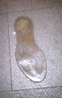 Mayor White Footprint Intact: One of the two not stolen. Photo by Gin Dumcius