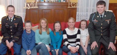 Doherty Family: The Doherty family of Flavia Street includes seven brothers and sisters: Brendan, 19, who is serving in the Army in Afghanistan, James, 14, Jillian, 25, Kerri, 11, Katie, 24, Joanna, 11, and Brian, 21, who is also serving in Afghanistan this year. Photo courtesy Doherty family