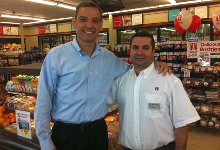 Team Tedeschi: Tedeschi's V.P. Joe Hamza, left, with Peabody Square Tedeschi's franchise owner Khalid Abboud.