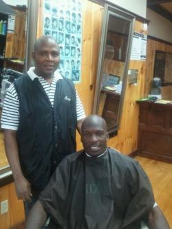 Chad Ochocinco and Serge Pierre at Unique Cuts