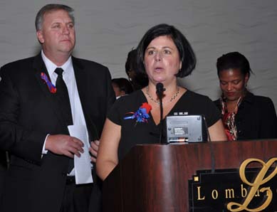 Inspired by daughter's love for Haiti: Leonard and Cherylann Gengel accepted an award last Saturday from Haitian-Americans United for their dedication to the people of Haiti. Their daughter Britney was killed in the earthquake.