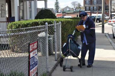 Herb Berman on his daily Minot Street route: Photo by Ed Forry