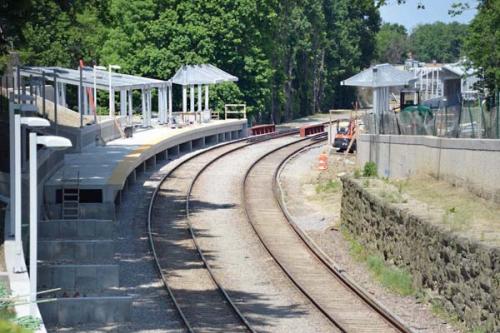 Fairmount build-out: The Four Corners station is taking shape. Chris Lovett photo