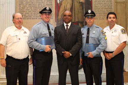 Suffolk County Sheriff Awards: Assistant Deputy Superintendent Joe Casey, Deputy Patrick O’Brien, Superintendent of the Nashua Street Jail Eugene Sumpter, Deputy Stephen Miller and Deputy Superintendent Cliff Carney.