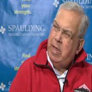 Mayor Tom Menino at Spaulding Rehab Hospital: Image courtesy WCVB-TV