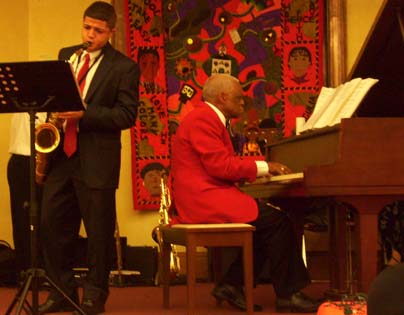 Great Hall recital: David Brown performed at the Great Hall last month during a recital organized by Fred Williams, right, who accompanied Brown on piano. Photo by Tayla Holman