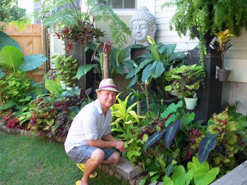 Sumner Street success: Alex Galan says his Sumner Street garden— which has just garnered mayoral honors as Boston’s best in the medium yard division— has helped him to better connect to Dorchester, his home of six years. Photo by Brianna Macgregor