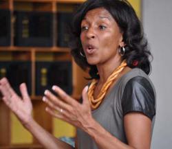 Charlotte Golar Richie: Former state rep and city Housing chief highlighted her experience as a mom, lawmaker and Menino cabinet member in a Wednesday night speech. Above, Richie is shown at an event at the Roxbury YMCA last Saturday. Photo by Bill Forry