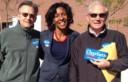 Richie on the Trail: The candidate is shown with supporters Dennis and Eddie Callahan in Charlestown this morning. Photo courtesy Richie campaign