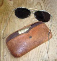 The sunglasses and case shown above were found near the wing section of a B17 that was downed by German fire in Holland on July 28, 1943. Two Dorchester airmen were aboard the plane that day and a Netherlands man is looking for information about them for a memorial he is planning to place at the site. Photo courtesy of Johan Collee