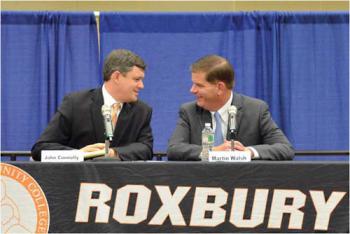 One will be the new mayor: John Connolly and Marty Walsh Photo by Chris Lovett