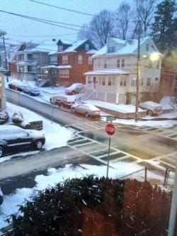 Storm cleanup on Pope's Hill: In an image posted on Twitter this morning, Steve Bicketon, Jr. noted the streets are plowed down to pavement.