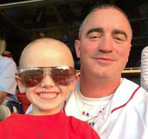 Wiffles for TK: Tommy and his dad Eddie Kelly