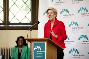 US Sen. Elizabeth Warren at Codman Square Health Center.