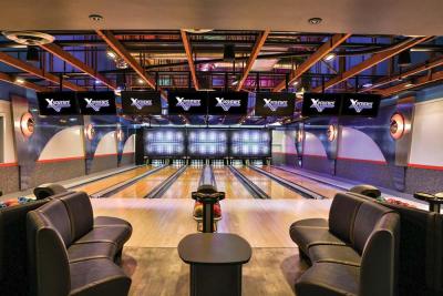 Xperience: The Boston Bowl Xperience is a private room accommodating up to 75 for social gatherings and corporate team building events, parties, fundraisers, and the like. Photo by Clifford Bonnet