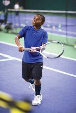 Getting in on the swing at Sportsman’s Tennis Center.