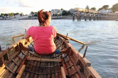 Anne Driscoll is a member of the Boston Irish Currach Rowing Club, which will compete in a North American regatta set for Sept. 5 at Carson Beach in South Boston. 		 Kristina Carroll photo