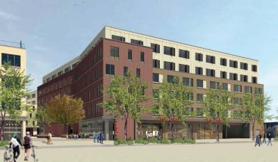 Updated sketch from RODE Architects shows a section of the revamped DOT Block project.