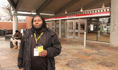 Adrian Major, 36, is one of 18 “Violence Interruptors” working to stave off gang violence on city streets. Boston Police and Mayor Walsh say the outreach is paying dividends in a drop in crime. 	Caleb Nelson photo