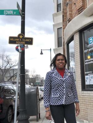Carla Stovell: Ashmont-area realtor says her clients can't afford the rents. Families with children will not be able to stay in Dorchester, period.” Jennifer Smith photo