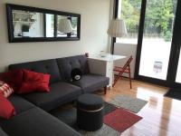 Making the most of a tiny space: A shot inside the UHU's living room/kitchen