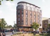 Rendering of proposed Bowdoin Street apartment building